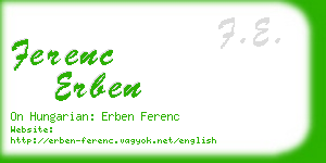 ferenc erben business card